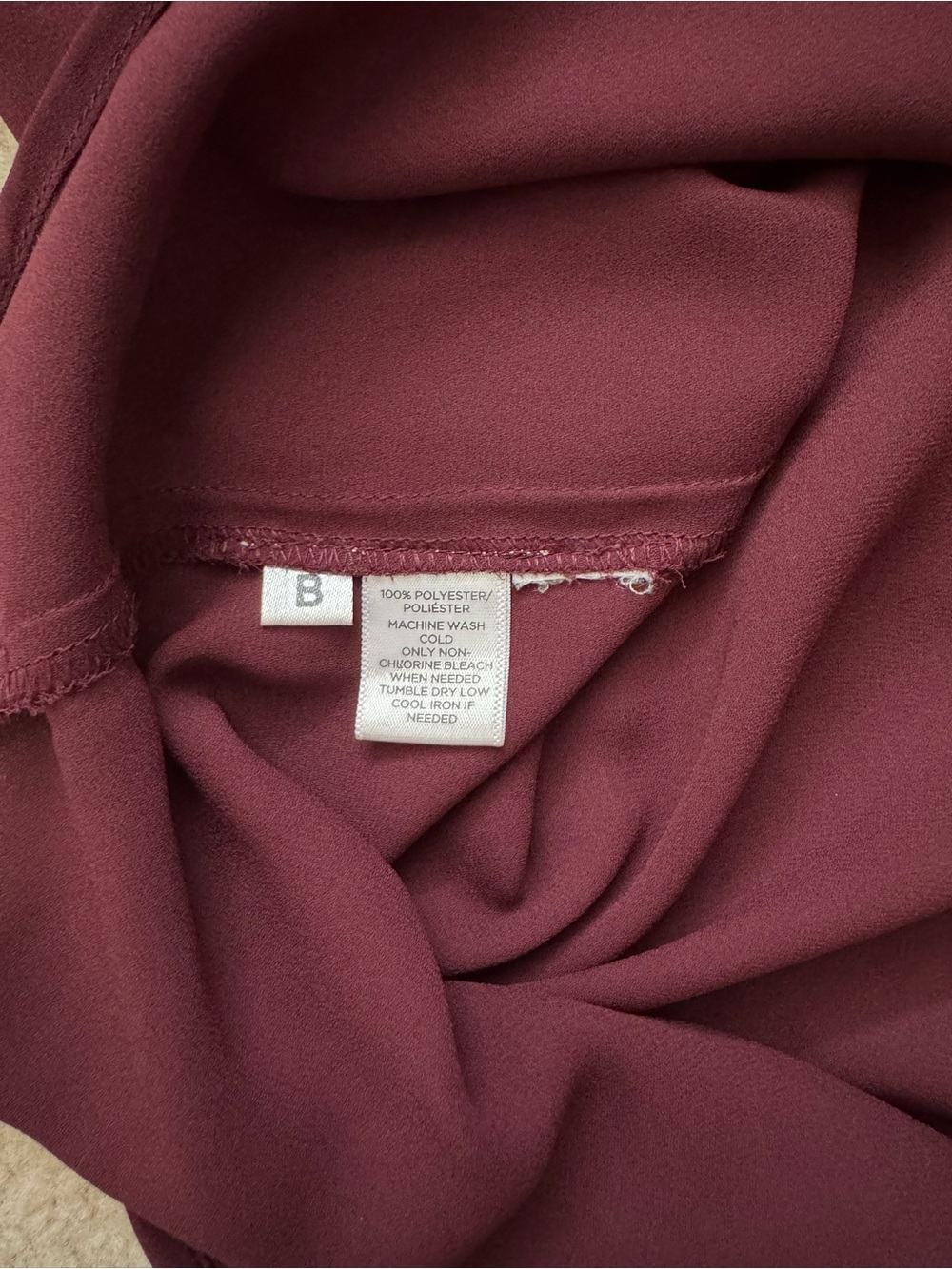 LOFT Burgundy Long Sleeve Popover Blouse - Picture 8 of 9